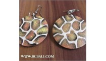 Accessories Earrings Woods Circle Painted